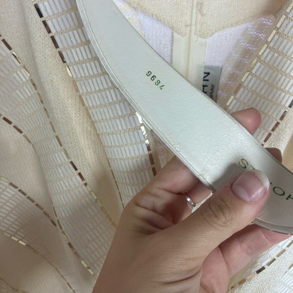 ☀️St. John by Marie Gray knit Pleated front Dress with belt - Picture 3 of 14